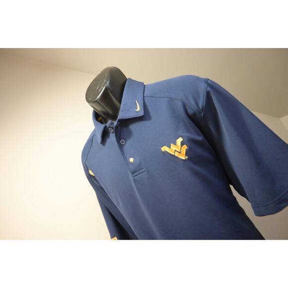 Nike Other - Nike Golf Polo Dri Fit West Virginia Dark Blue Athletic‎ Shirt Mens Sz Large